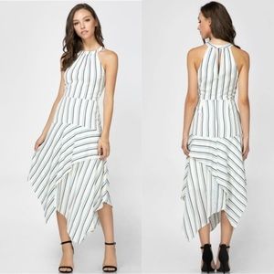 Adelyn Rae Cold Shoulder High-Low Asymmetrical Halter Maxi Dress Size L